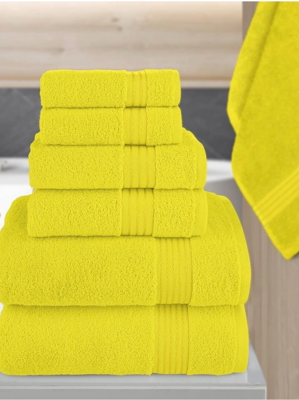 Luxury Yellow Bath Towel Set - Unbranded - Picture 2 of 2
